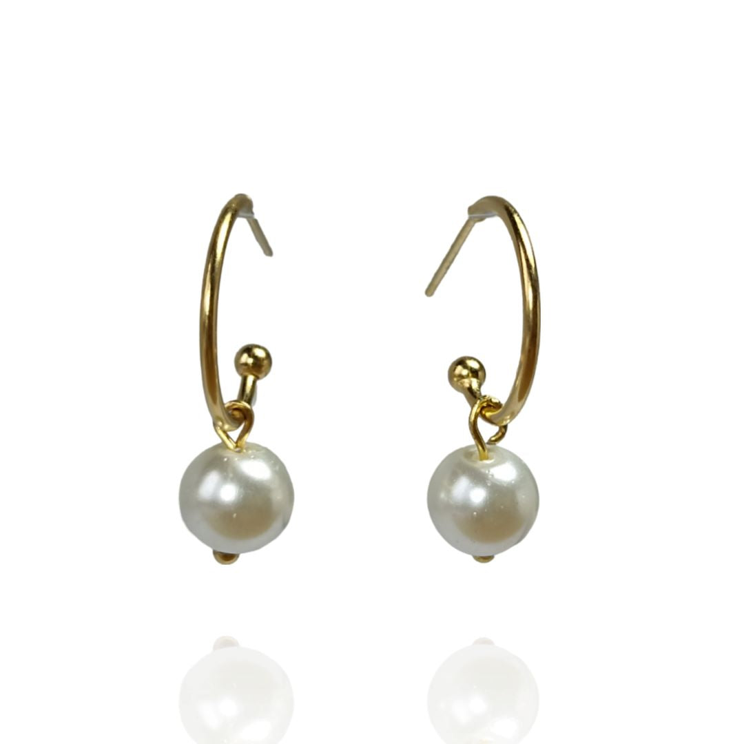 Pearl Earring Hoops