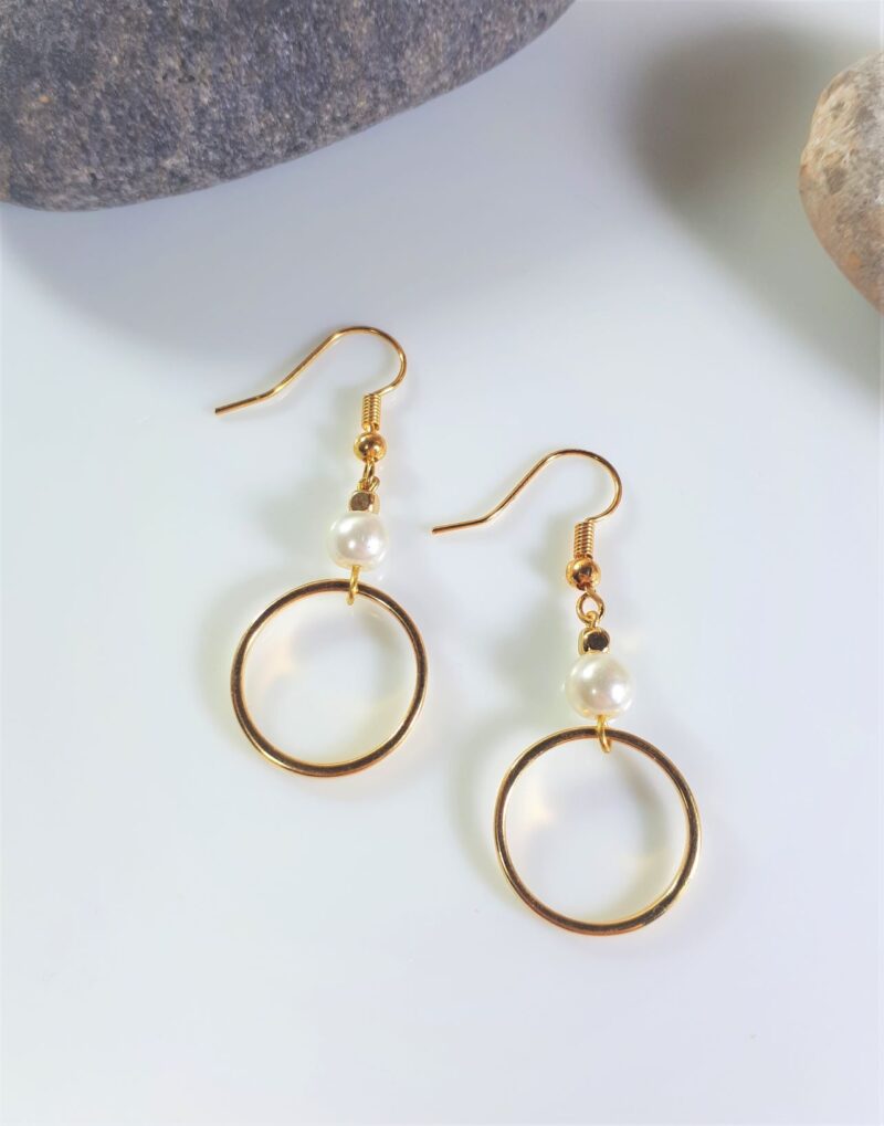 Hoops Pearl Stainless Steel Earrings