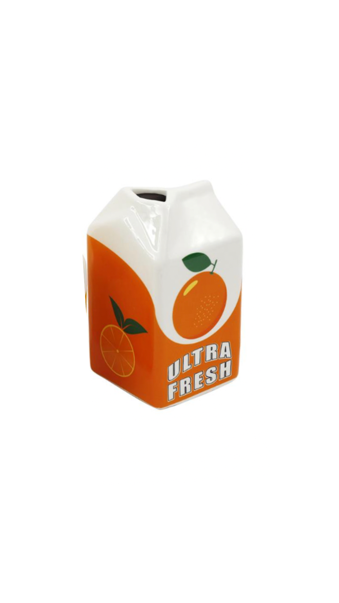 Ceramic Vase/Jug Juice Box Orange Design