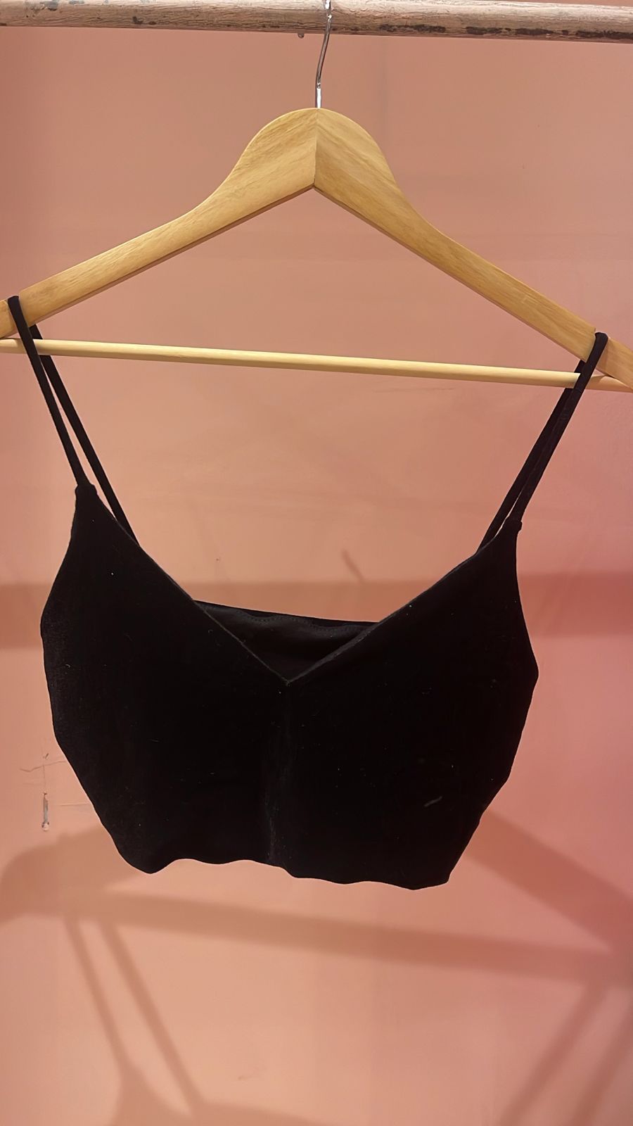 Black Velvet Crop Top