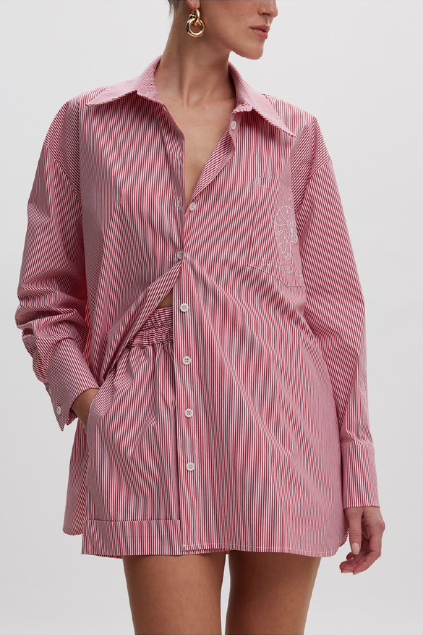 La Vie En Ciel Red Stripes Shirt