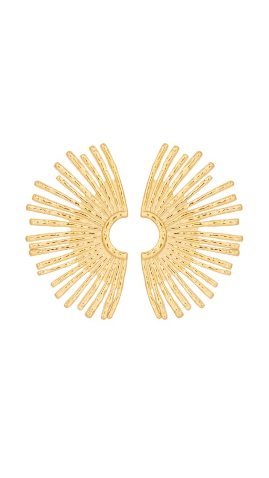 Radiant Stainless Steel Earrings – Gold, 4cm