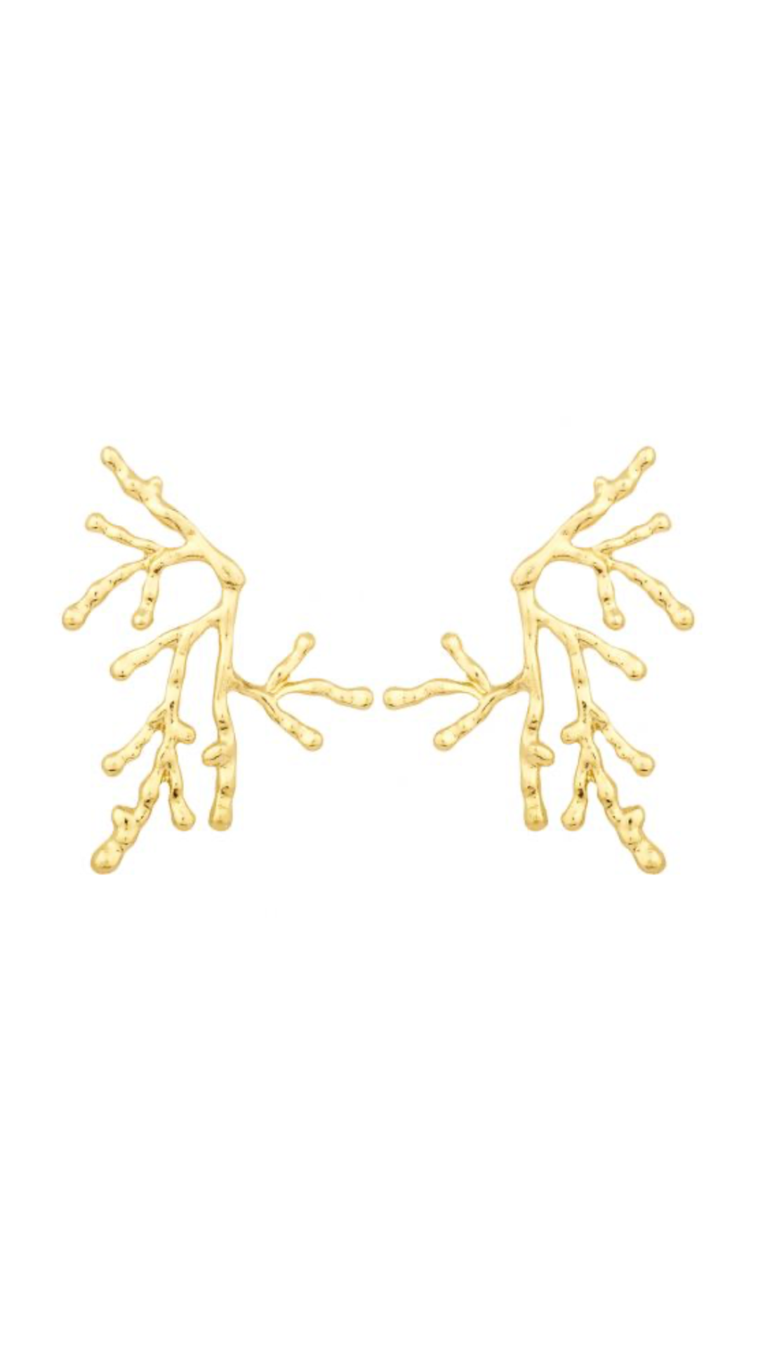 Coral-Inspired Gold Metal Earrings – 5.5 cm