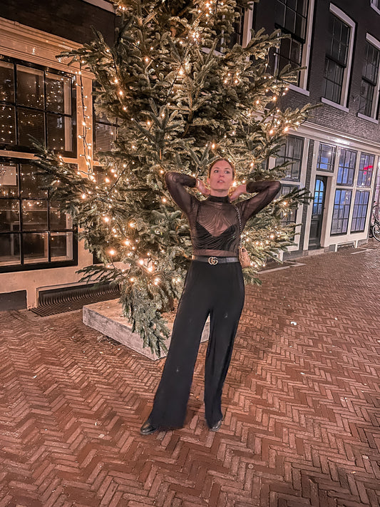 Jolly Black Mesh Κορμάκι