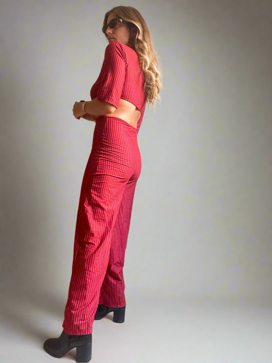 Striped Mona Cutout Jumpsuit