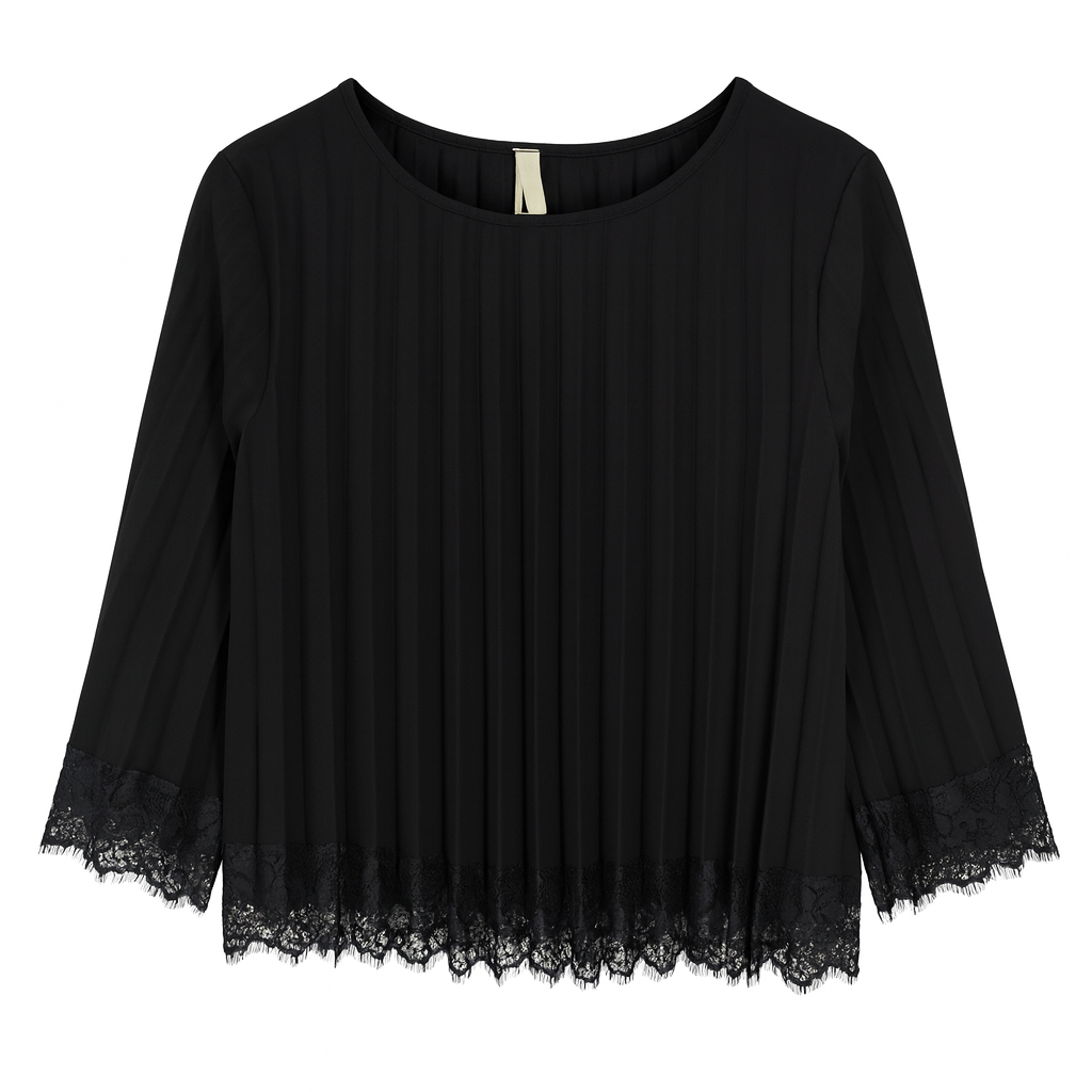 Black Pleated Blouse