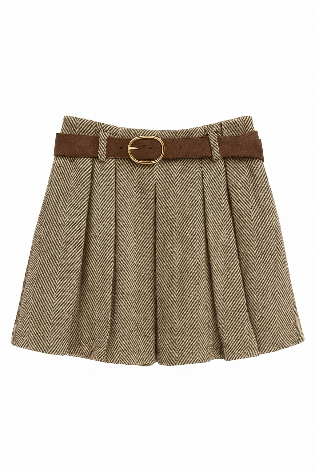 Herringbone A-line mini skirt
