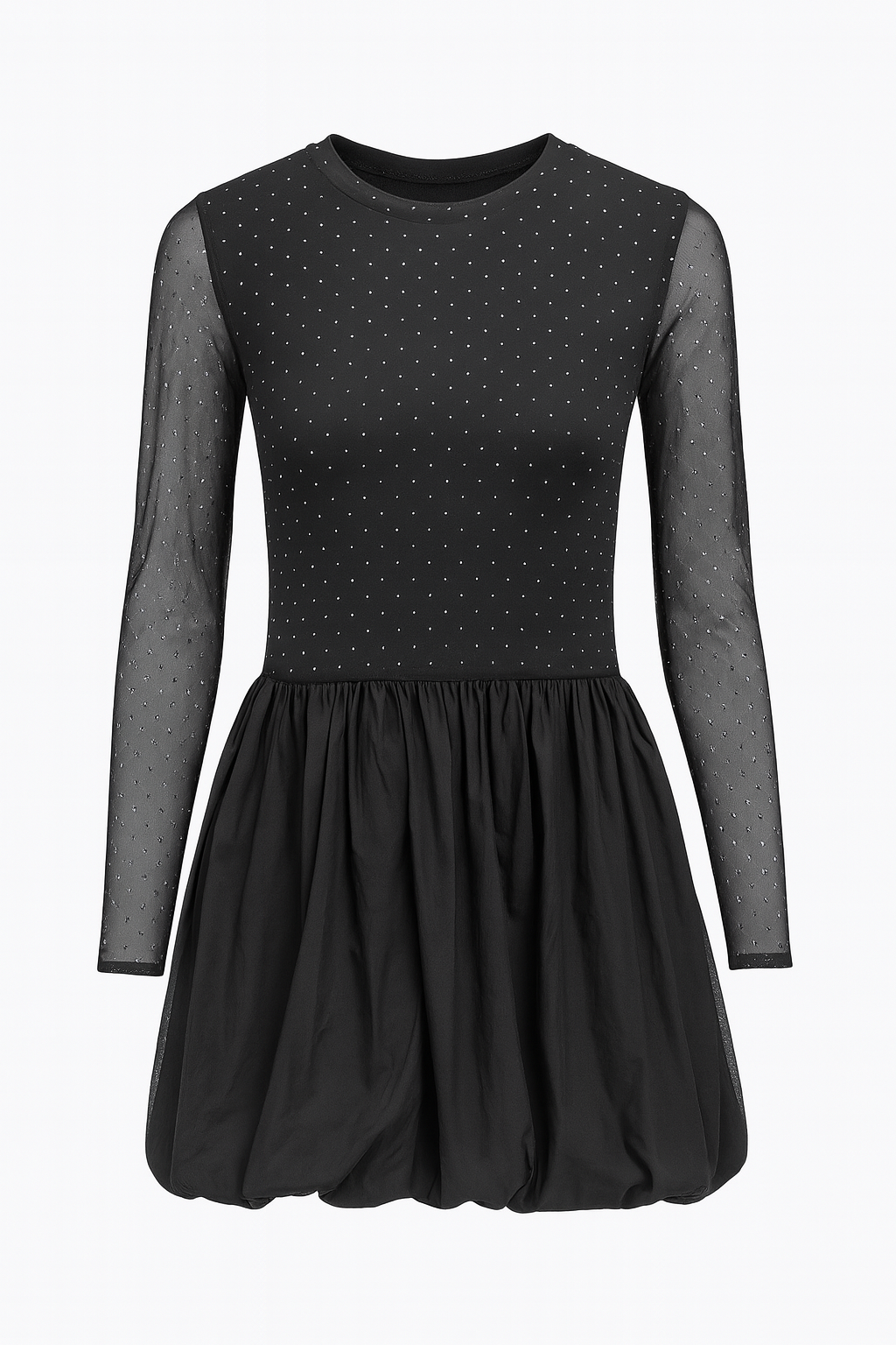 Black Mesh Mini Dress