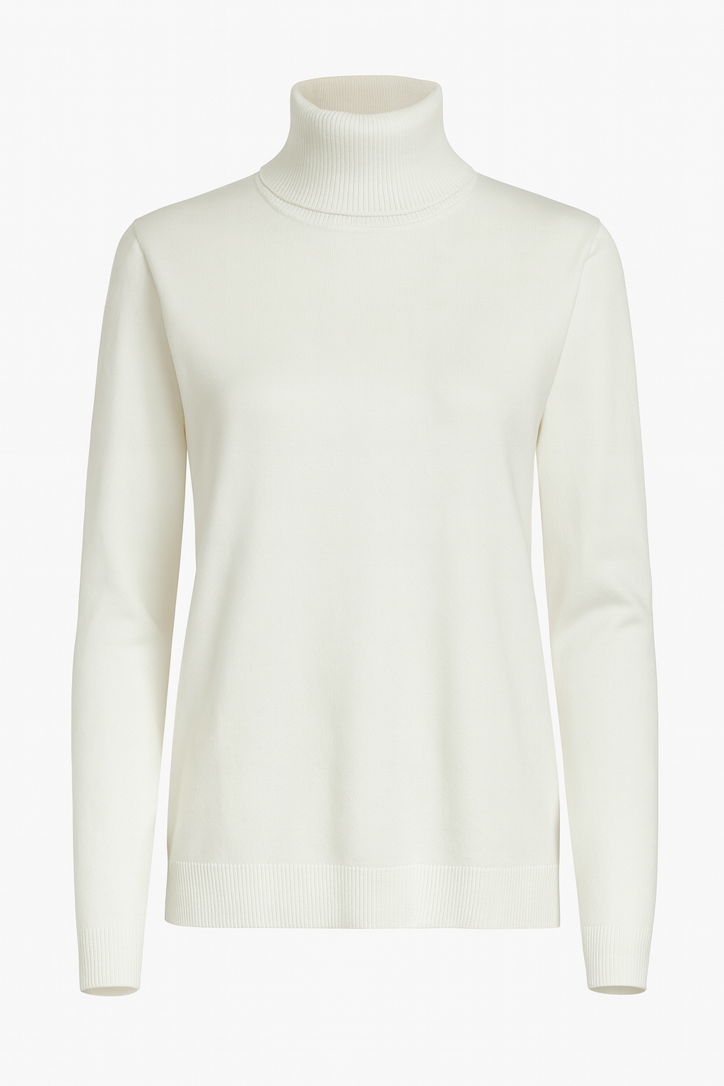 White Turtleneck Knitwear Sweater