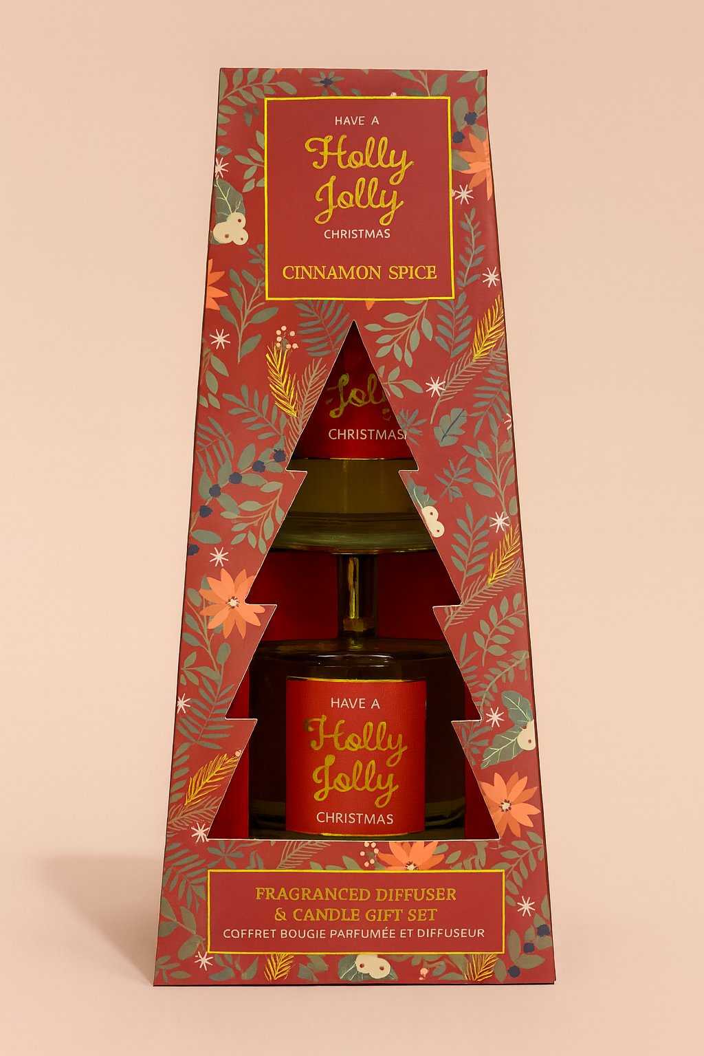 Σετ Δώρου Holly Jolly – Κερί & Diffuser με Άρωμα Cinnamon Spice