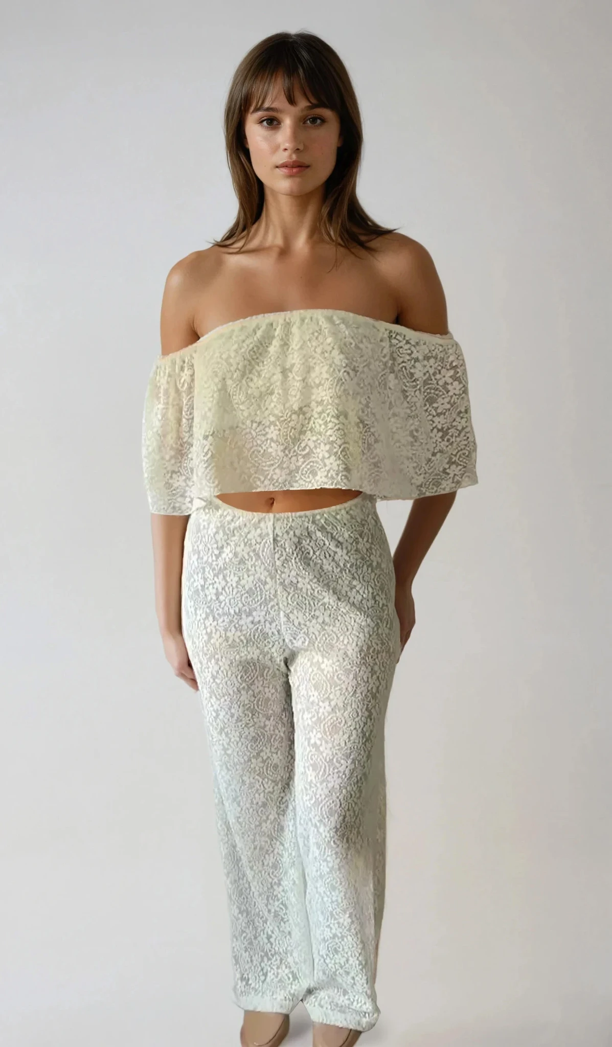 Azul Off-White Lace Top