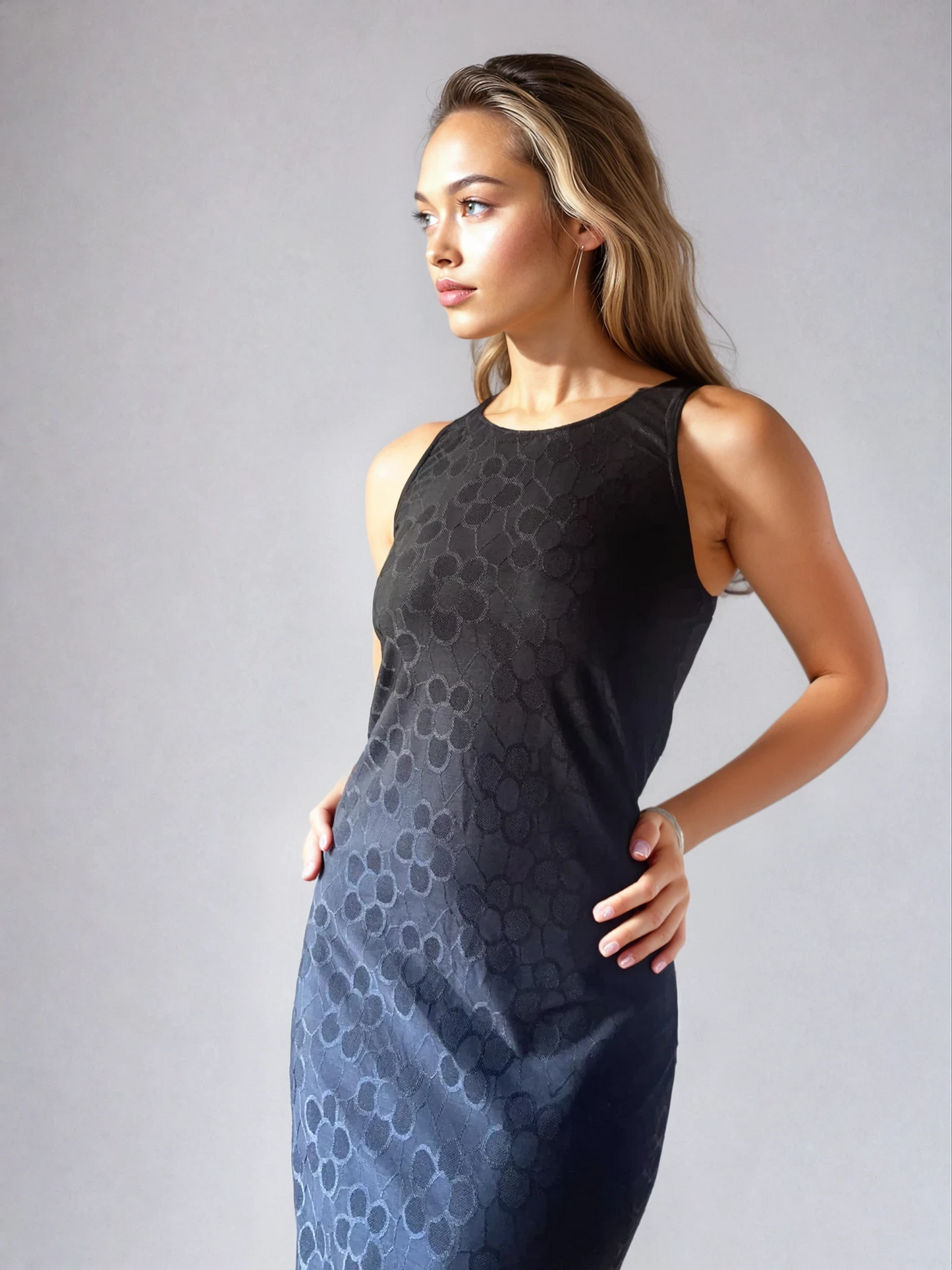 Black Daisy Maya Midi Dress