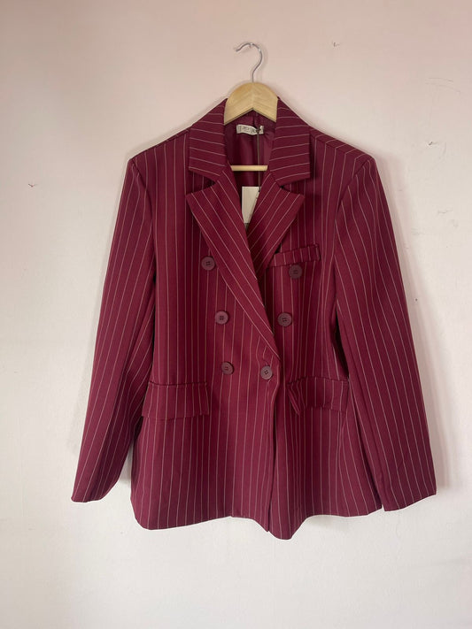 Burgundy Pinstripe Suit