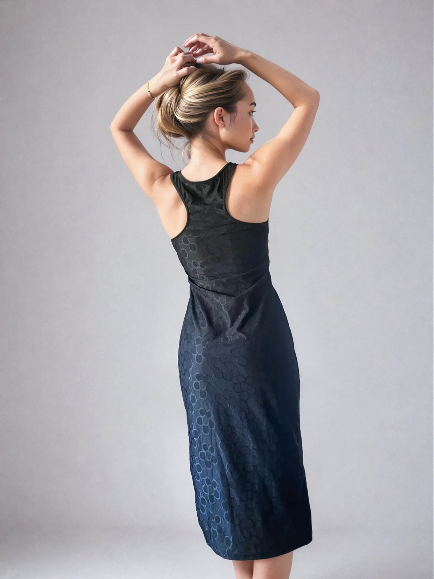 Black Daisy Maya Midi Dress