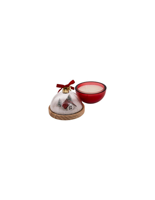Candle in Glass Snowball with Lid – 130g / Ø11.8×14.5cm