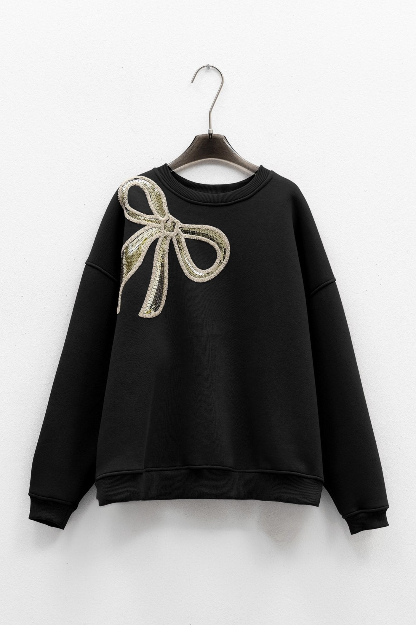 Embroidered Bow Sweatshirt