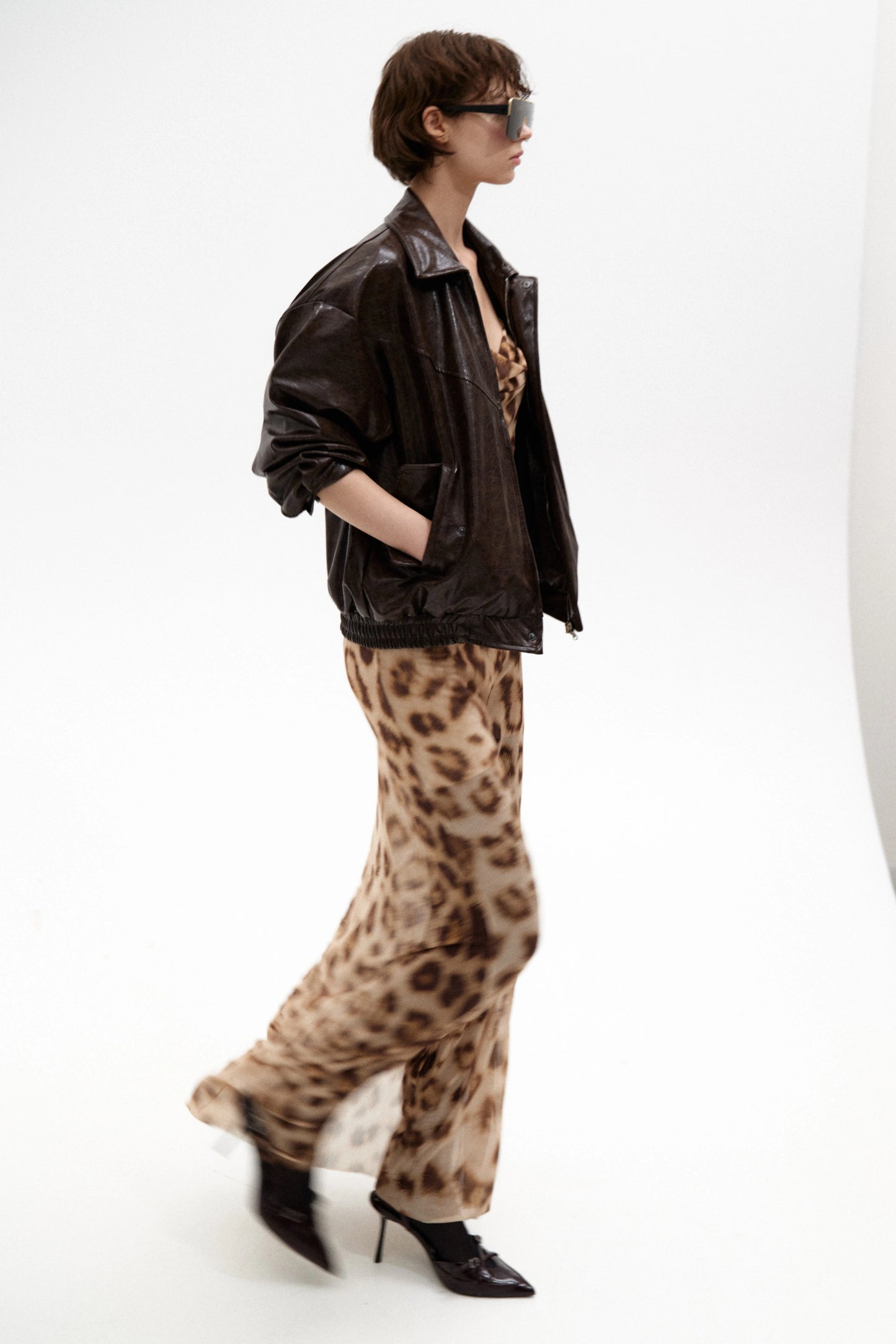 Maxi Animal Print Tulle Open Back Dress (pre-order)