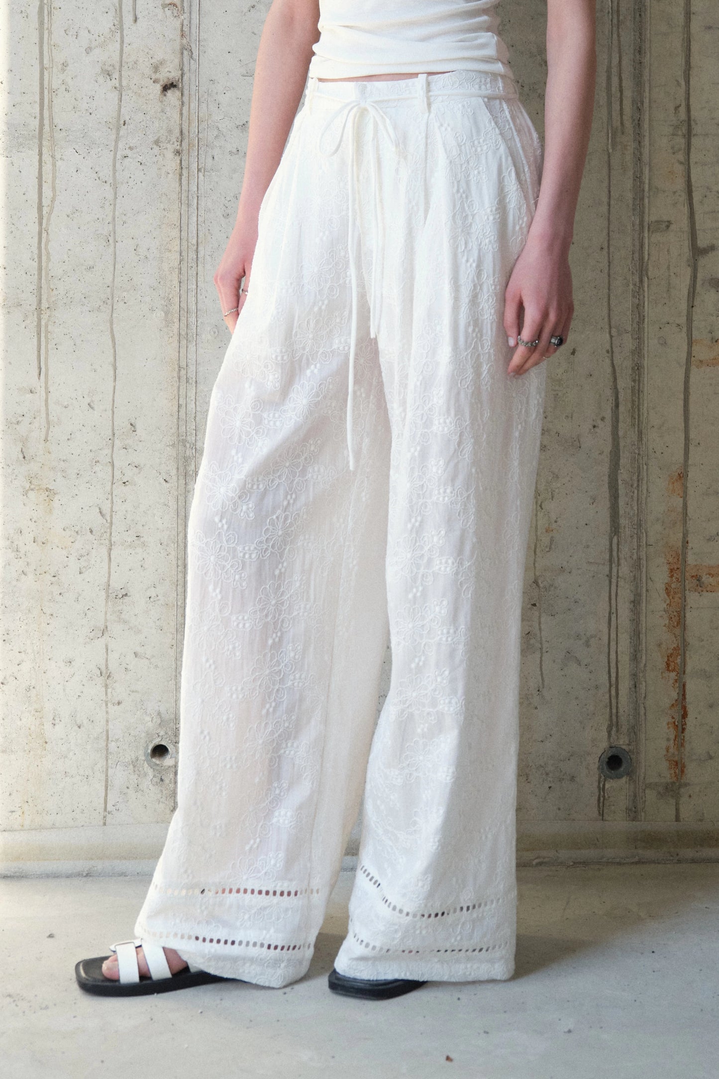 Wide-Leg Sangallo Trousers