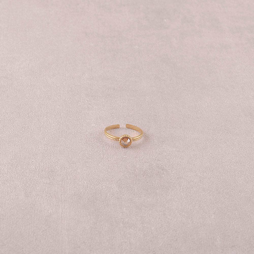 Ring - adorned with Swarovski® crystals: Gold / Dark Grey