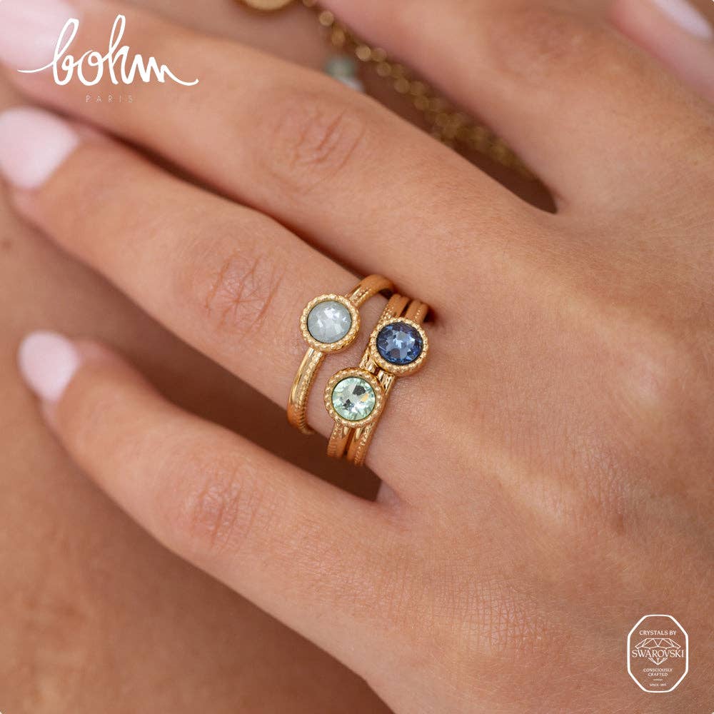 Ring - adorned with Swarovski® crystals: Gold / Dark Grey