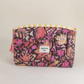 Large pouch with "LOVE" and heart motifs, 100% polyester: Black/ Pink