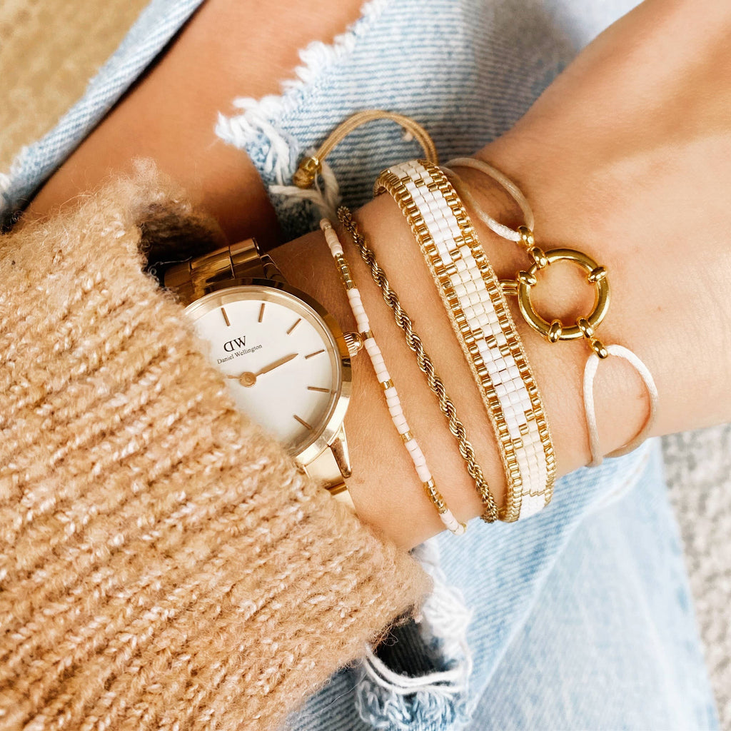 Steel "twisted" bracelet small – gold