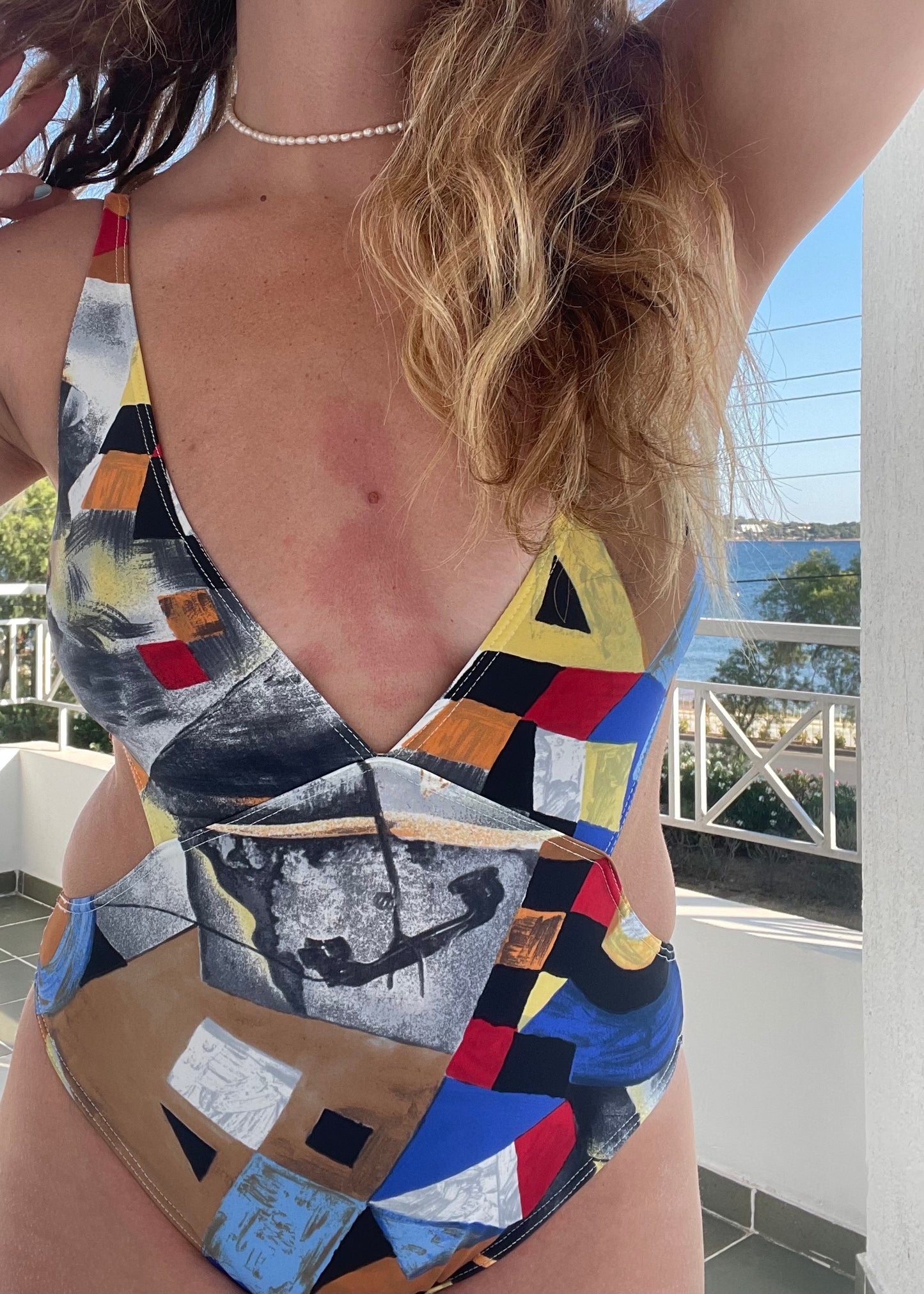 Picasso Cutout One-Piece Swimsuit / Bodysuit