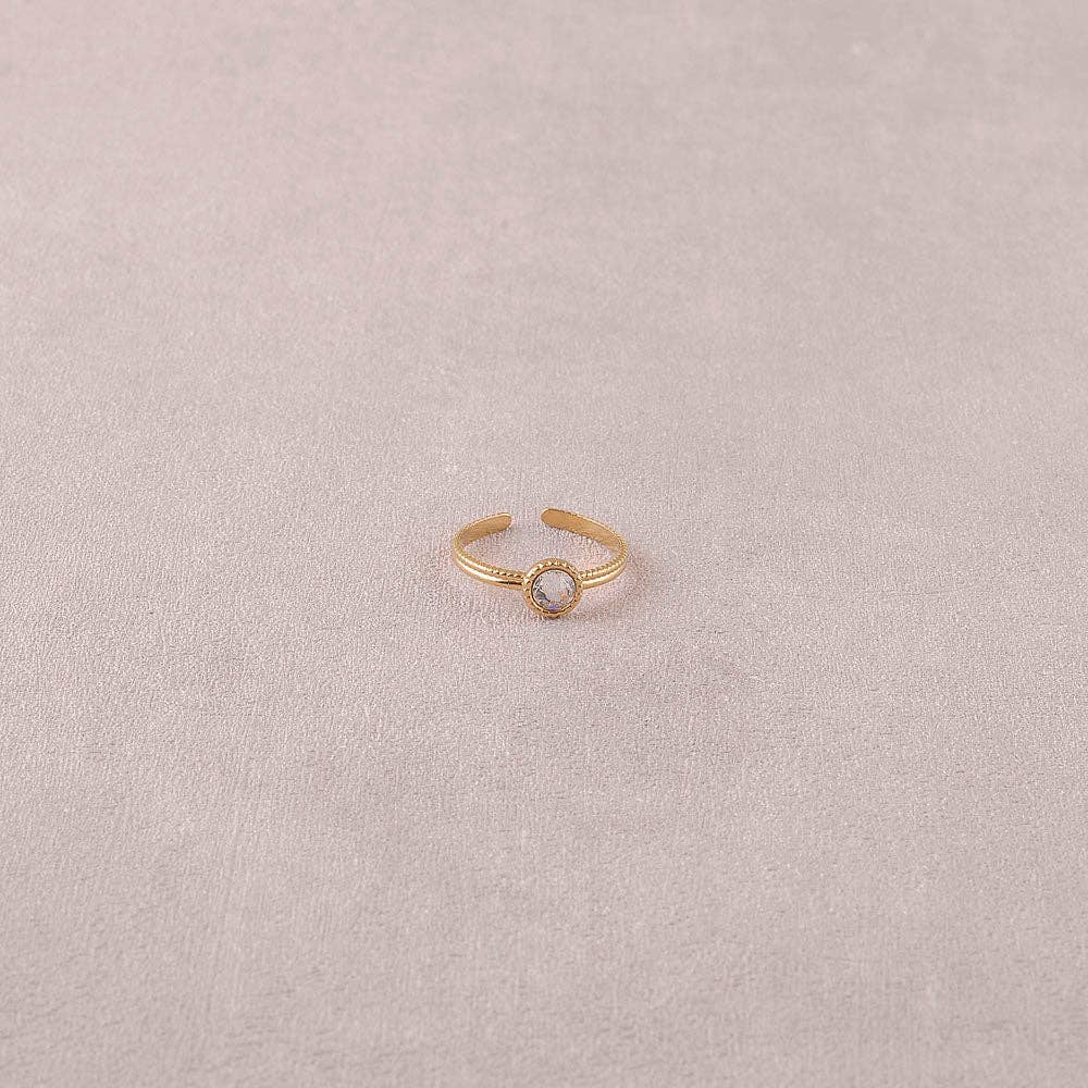 Ring - adorned with Swarovski® crystals: Gold / Dark Grey