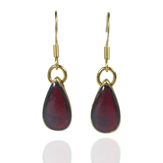 Red Stainless Steel Earrings