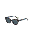 VICTORIA — Blue Tortoise Cat-Eye Sunglasses with Black Lenses
