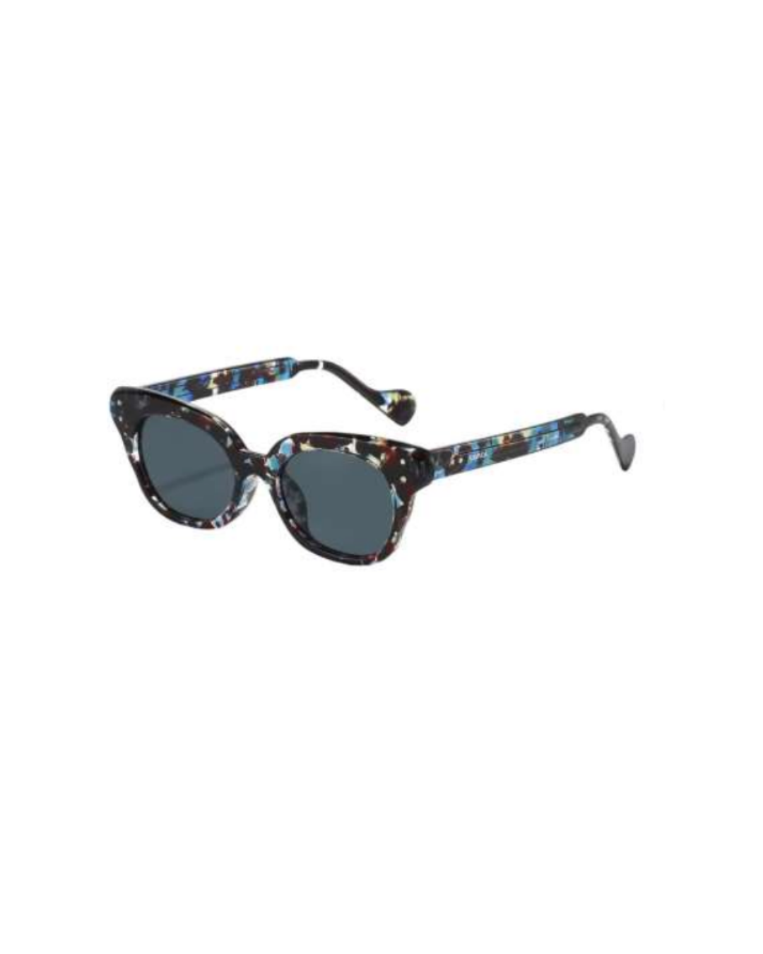 VICTORIA — Blue Tortoise Cat-Eye Sunglasses with Black Lenses