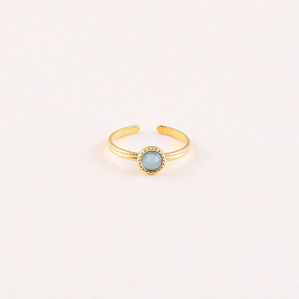 Ring - adorned with Swarovski® crystals: Gold / Dark Grey