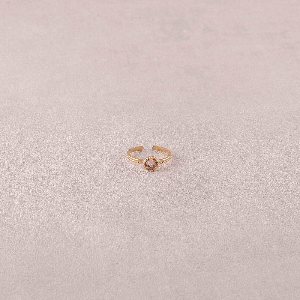 Ring - adorned with Swarovski® crystals: Gold / Dark Grey