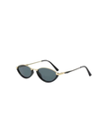 KYLIE — Gold & Black Slim Oval Sunglasses with Black Lenses