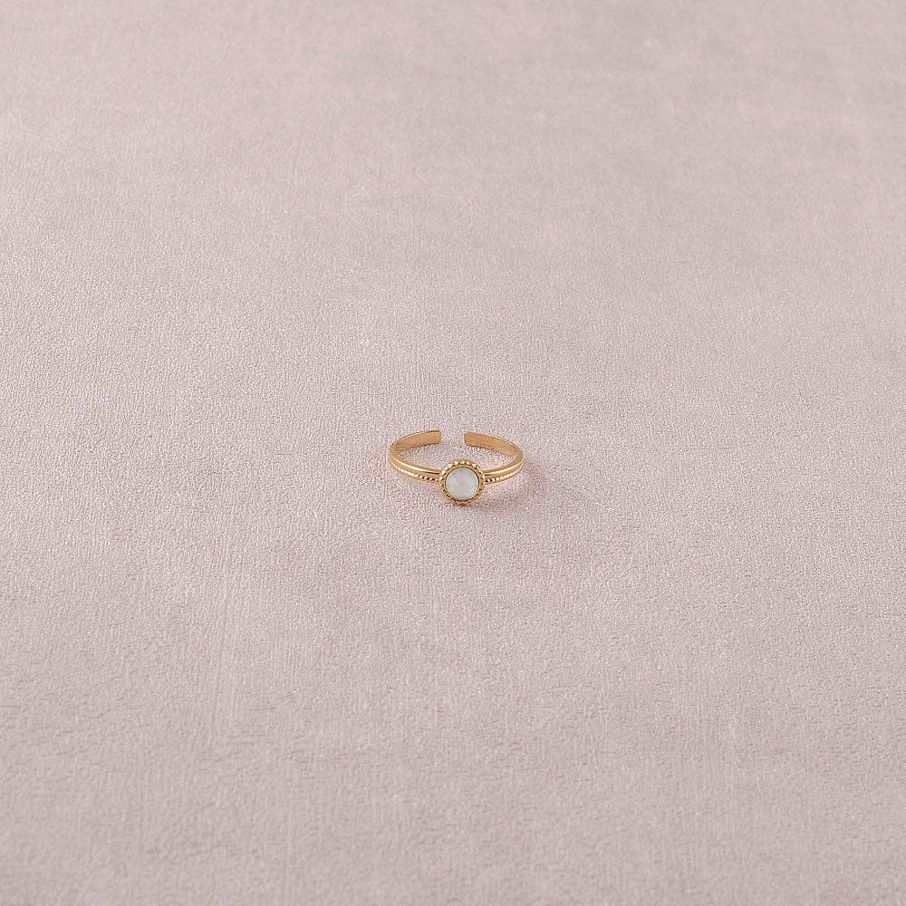 Ring - adorned with Swarovski® crystals: Gold / Dark Grey