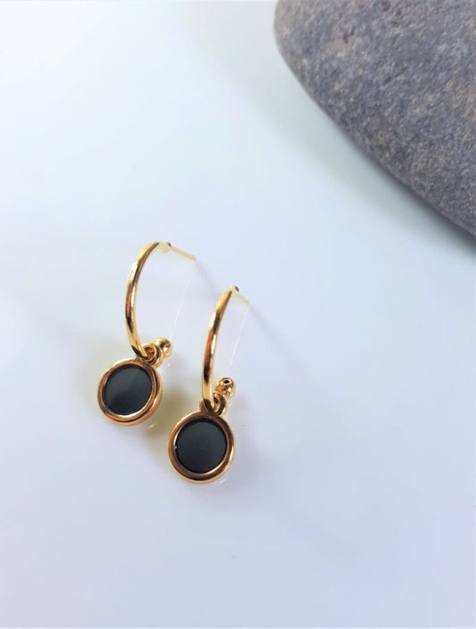 Hoops Grey Stainless Steel Earrings