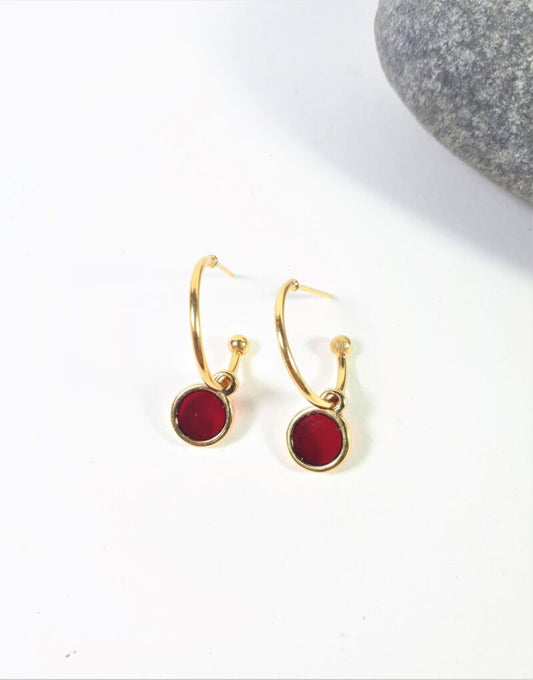 Hoops Cherry Stainless Steel Earrings