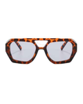 BRAD — Tortoise Geometric Sunglasses with Black Lenses