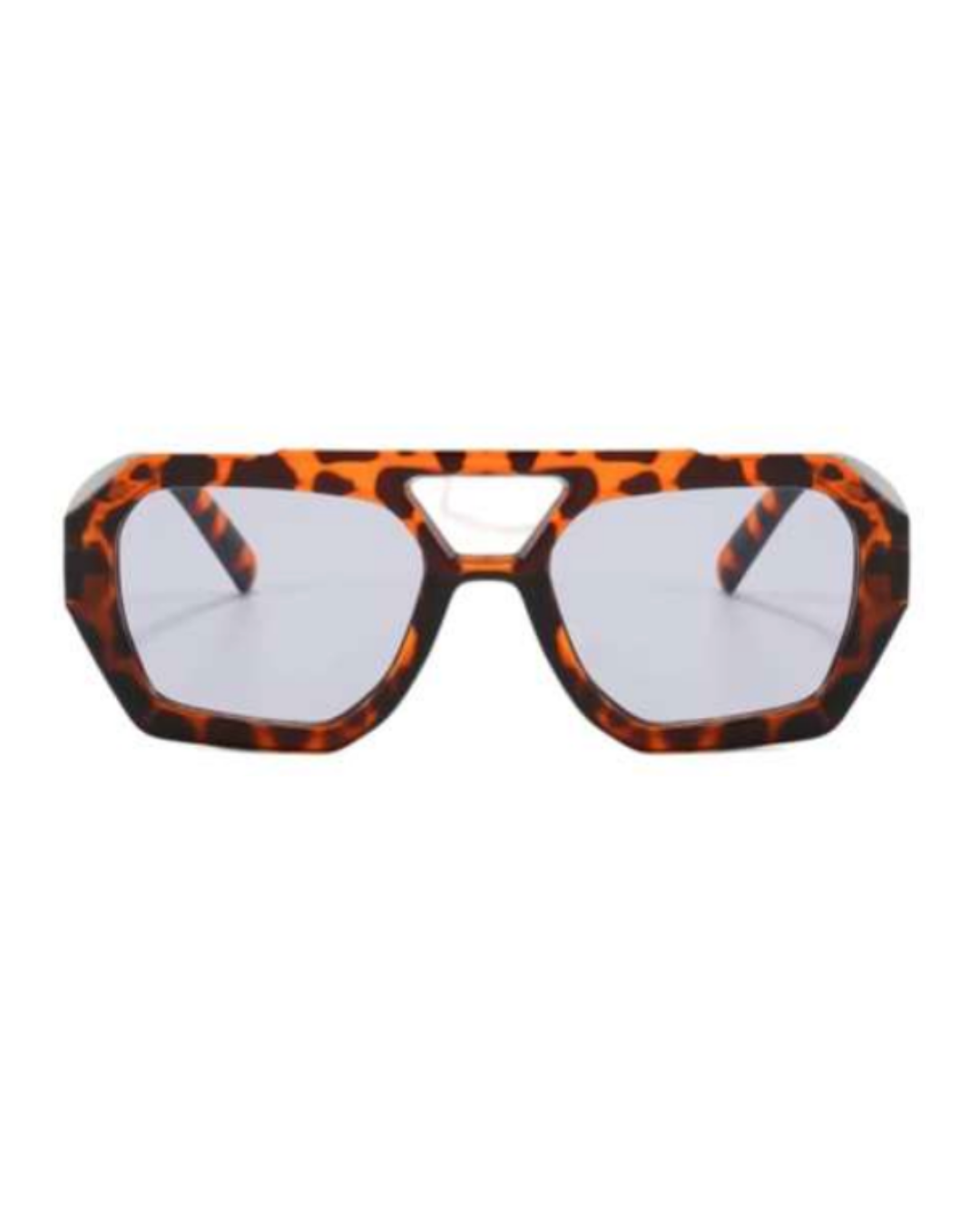 BRAD — Tortoise Geometric Sunglasses with Black Lenses