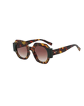 ROSE — Tortoise Geometric Sunglasses with Black Detail & Brown Gradient Lenses