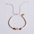 Miyuki bracelet with 5 mini daisy flowers - mix nude