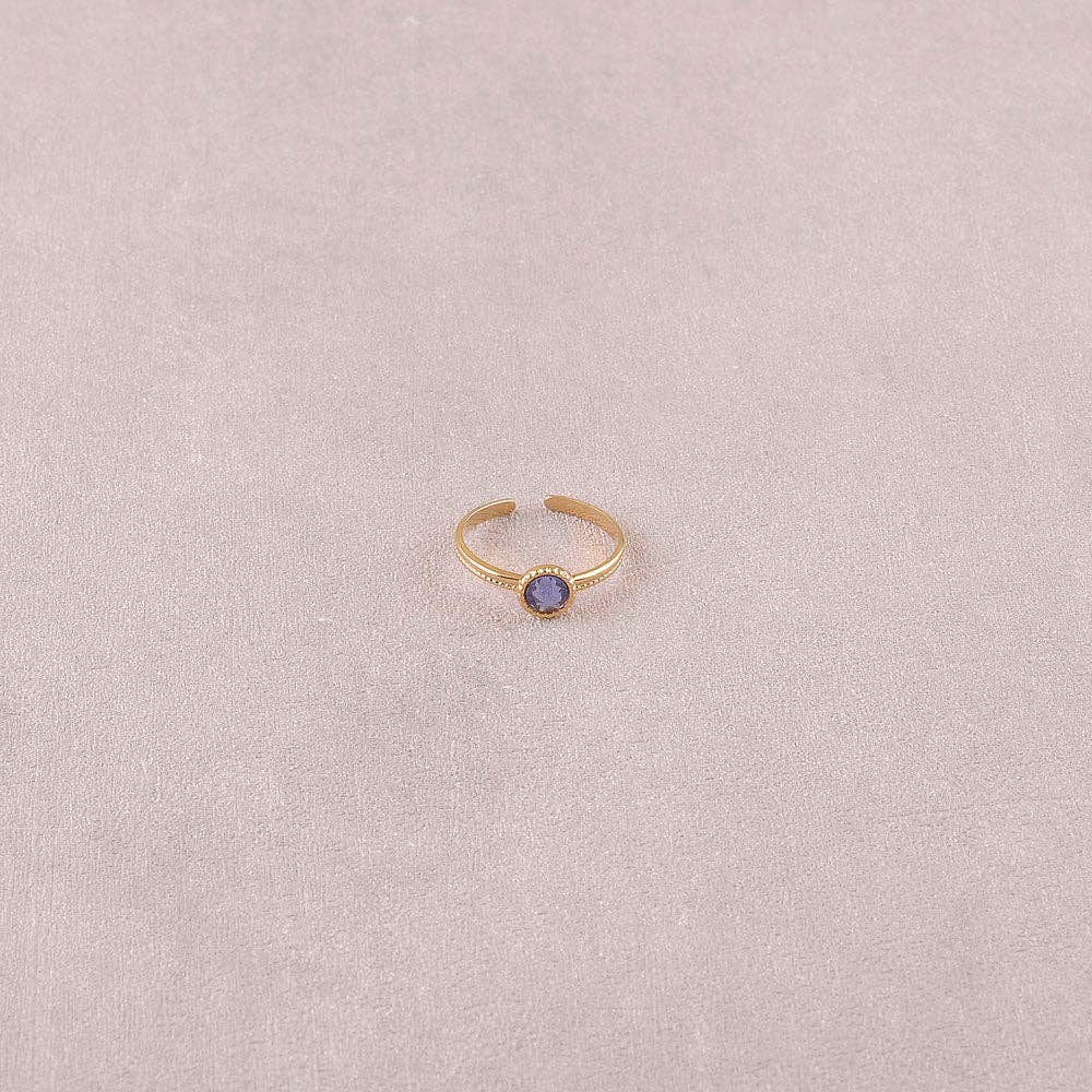 Ring - adorned with Swarovski® crystals: Gold / Dark Grey