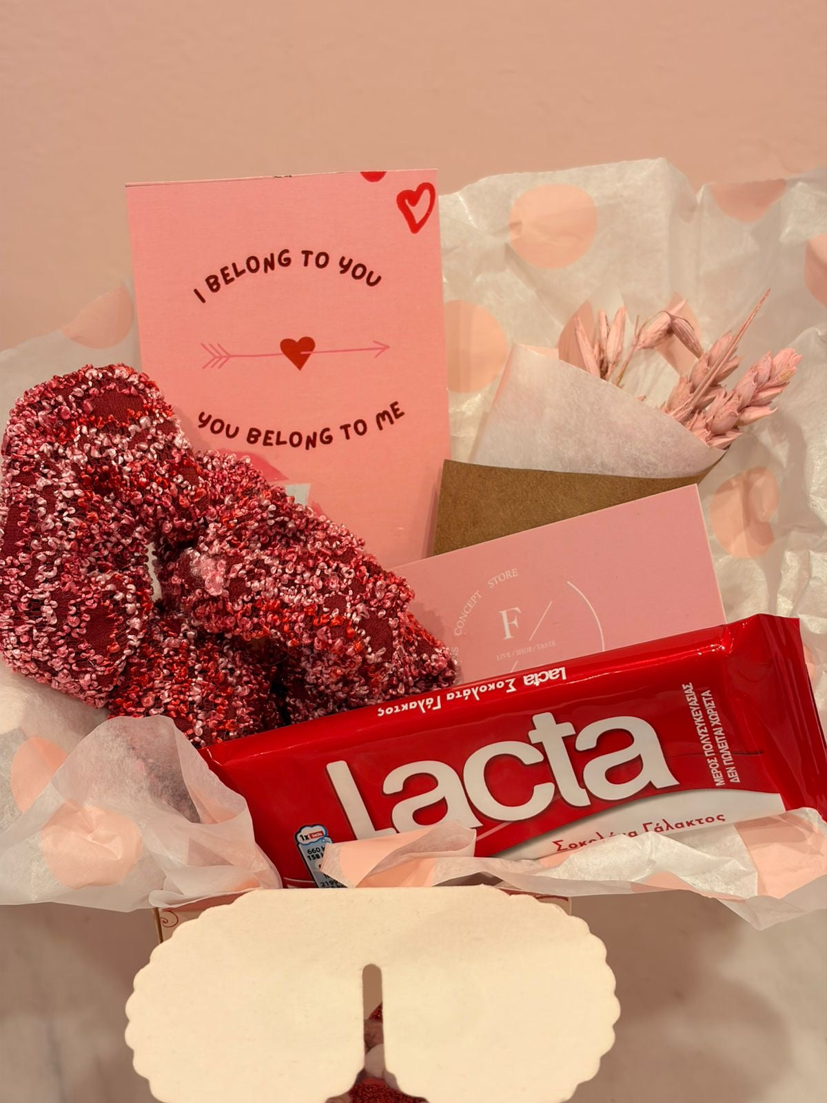 Valentine's Gift Box with handmade scrunchie