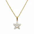 Aster — Mother-of-Pearl Starfish Pendant Necklace on Gold Chain