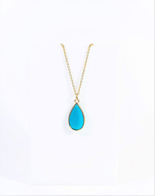 Drop Blue Stainless Steel Necklace