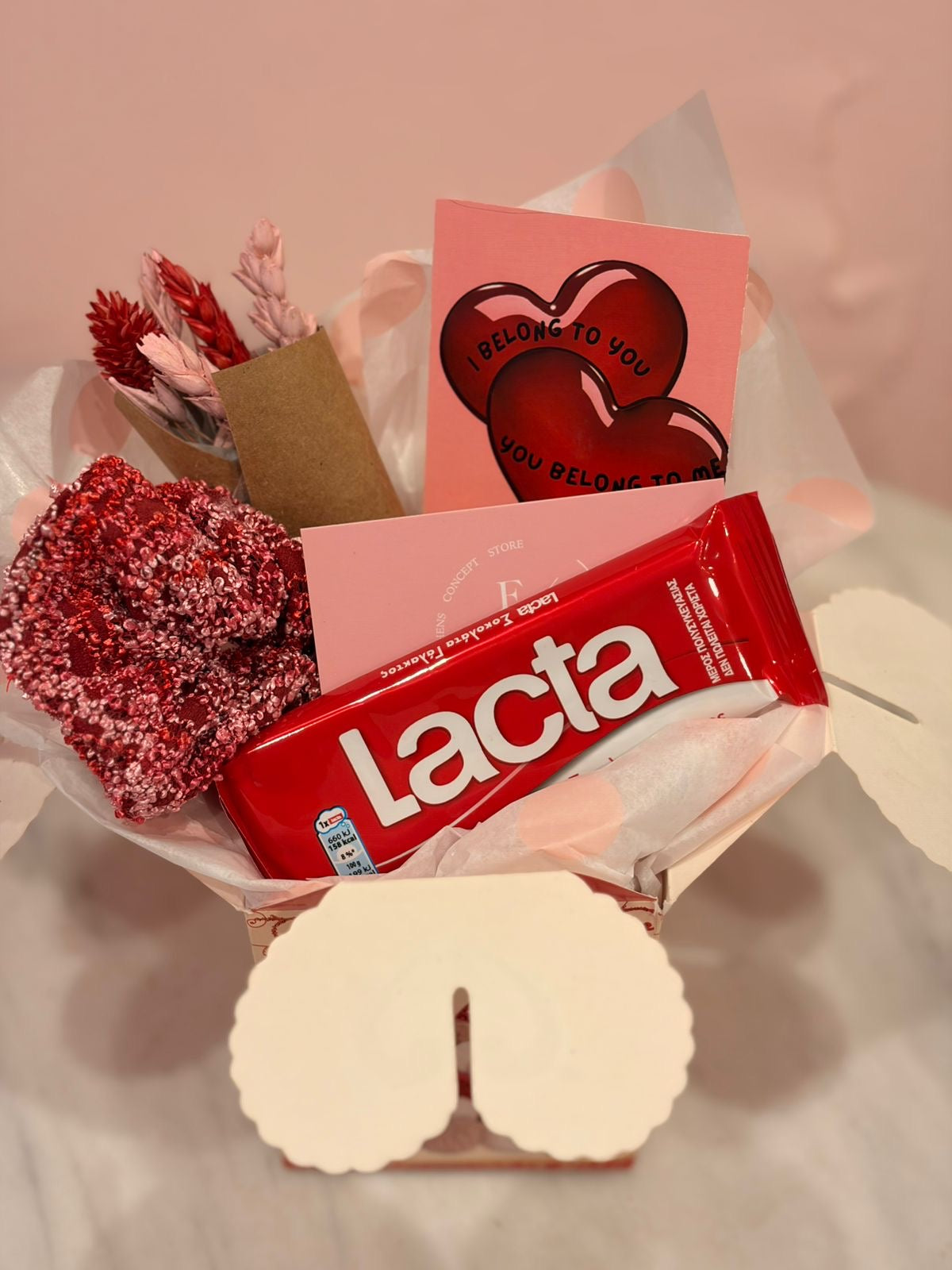 Valentine's Gift Box with handmade scrunchie