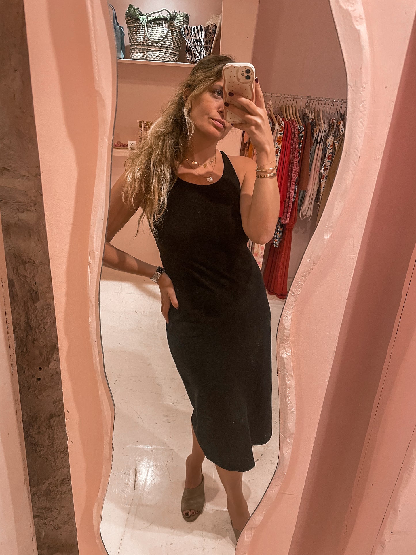 Black Maya Midi Dress