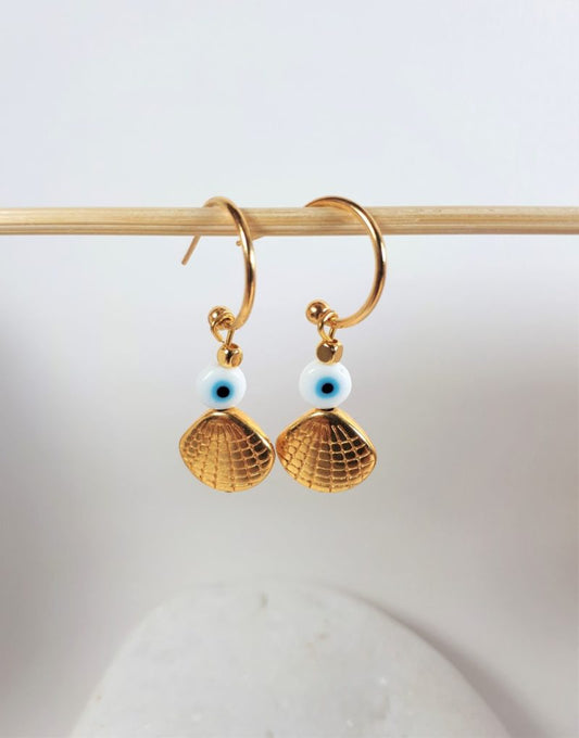 Eye Shell Earring Hoops
