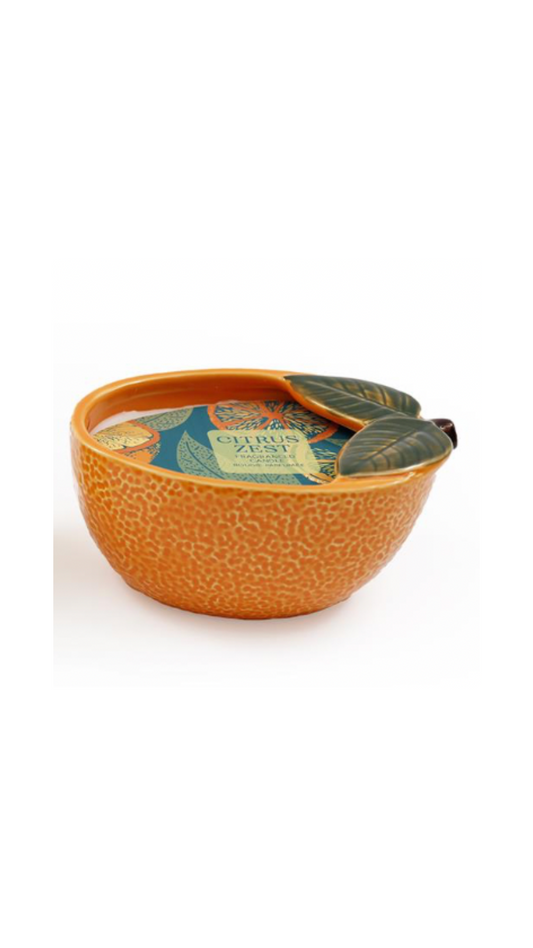 Scented Candle in Ceramic Orange