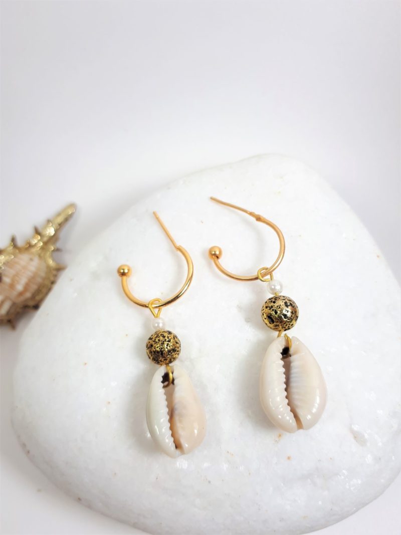 White Shell Earring Hoops